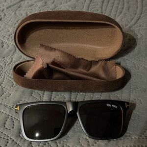 Tom Ford Black Sunglasses with Brown Case